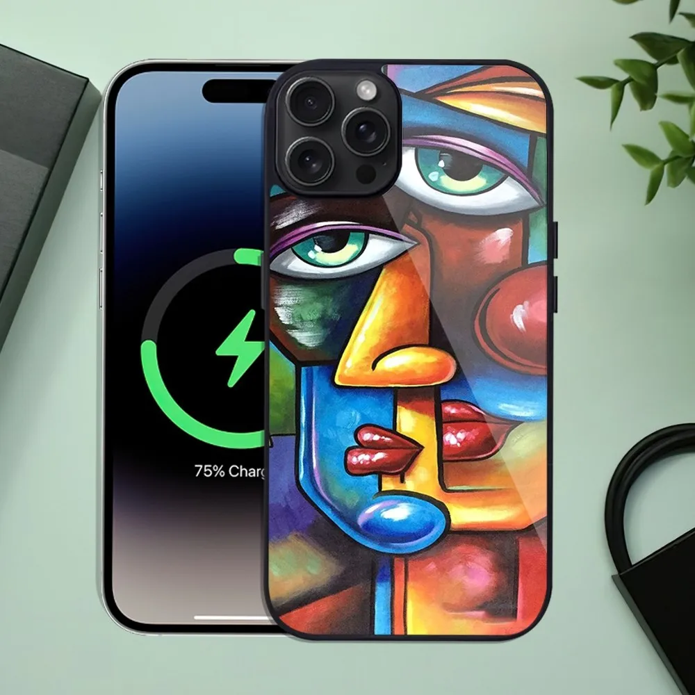 Picasso Abstract Art Phone Case For iPhone 11 Mini 12 13 Max 14 Plus 15 Pro Magesafe Magnetic Shell