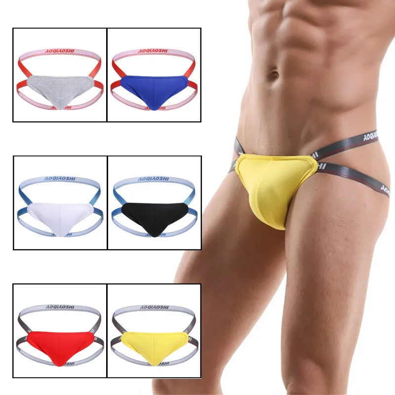 

Men's Panties Jockstraps Men Underwear Gay Thong Man Briefs Underpants Slip Sexy Cotton Pouch Cuecas Thongs G String Lingerie