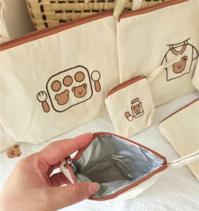 7 قطعة/المجموعة حفاضات الطفل المنظم حقيبة تخزين الحفاضات رياض الأطفال ملابس الأطفال تخزين المرحاض الطب بينتو حقيبة #3