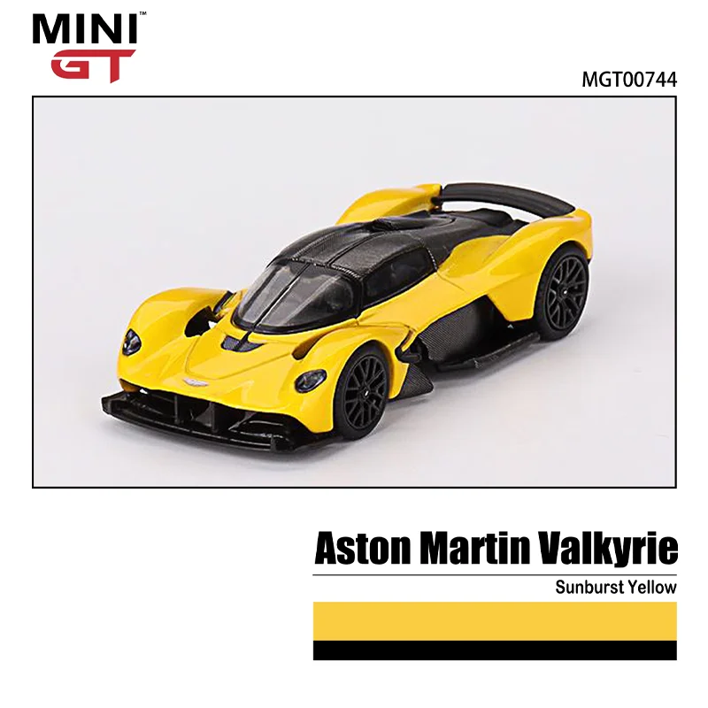 MINIGT Scale 1/64 ASTON MARTIN VALK YRIE Sunbrurst Yellow Alloy Toy Motor Vehicle Diecast Metal Model Gifts