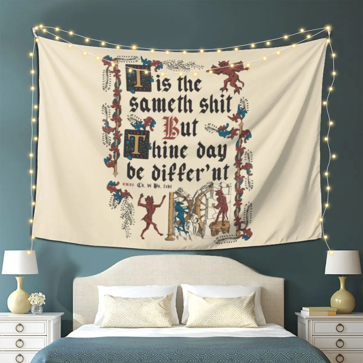 

Гобелен в средневековом стиле с английской историей, настенный гобелен, эстетический домашний декор, гобелены для гостиной, спальни