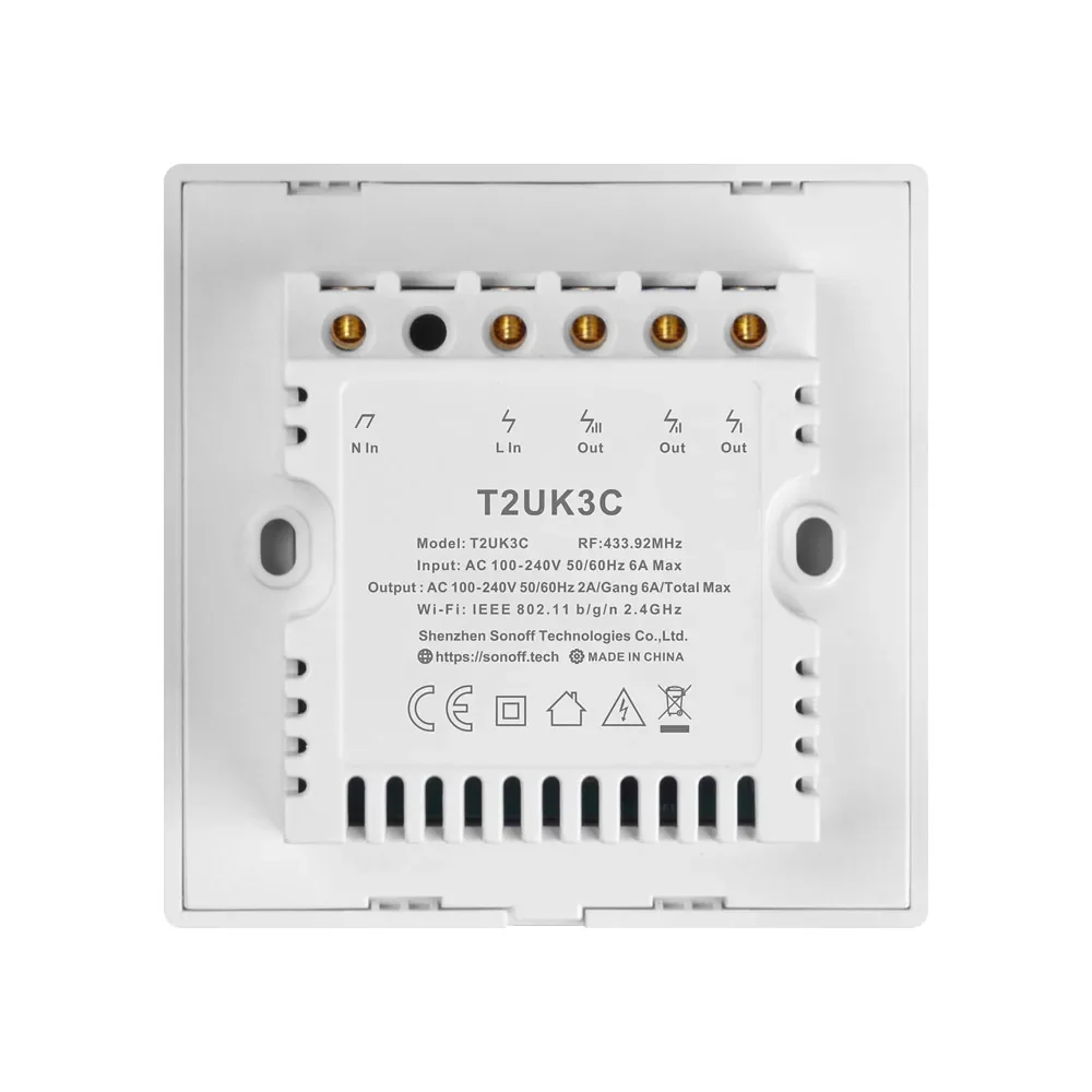 z For SONOFF T2UK 3C TX 3 Gang WiFi Glass Panel Touch Remote Wall App/Voice/RF Control Light Timer Switch Works with Alexa