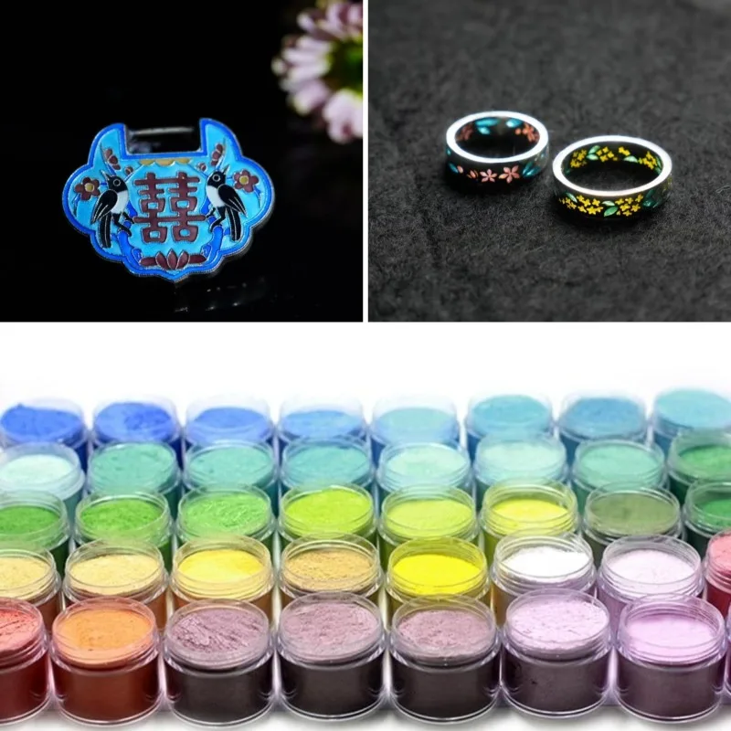 

12Color High Temperature Enamel Powder Glaze 30g Hand-DIY Silver Ring Pendant Painting Color 750-820 ℃ Enamel Powder