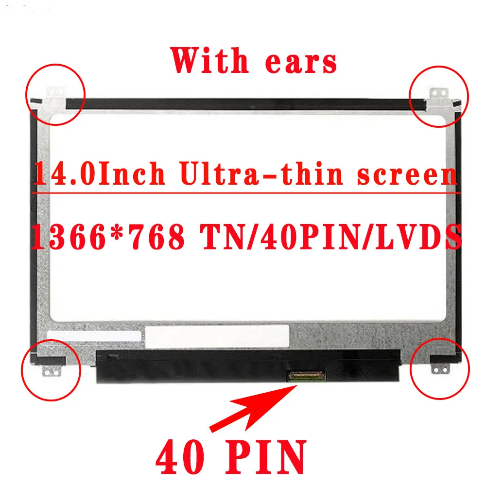 14.0 inch 1366x768 TN HD 40PINS LVDS 60HZ LCD Screen For Lenovo U400 U405 U410 Y430P Y470 Y480 V460 V470 V480 Z400 Z405 S40-70