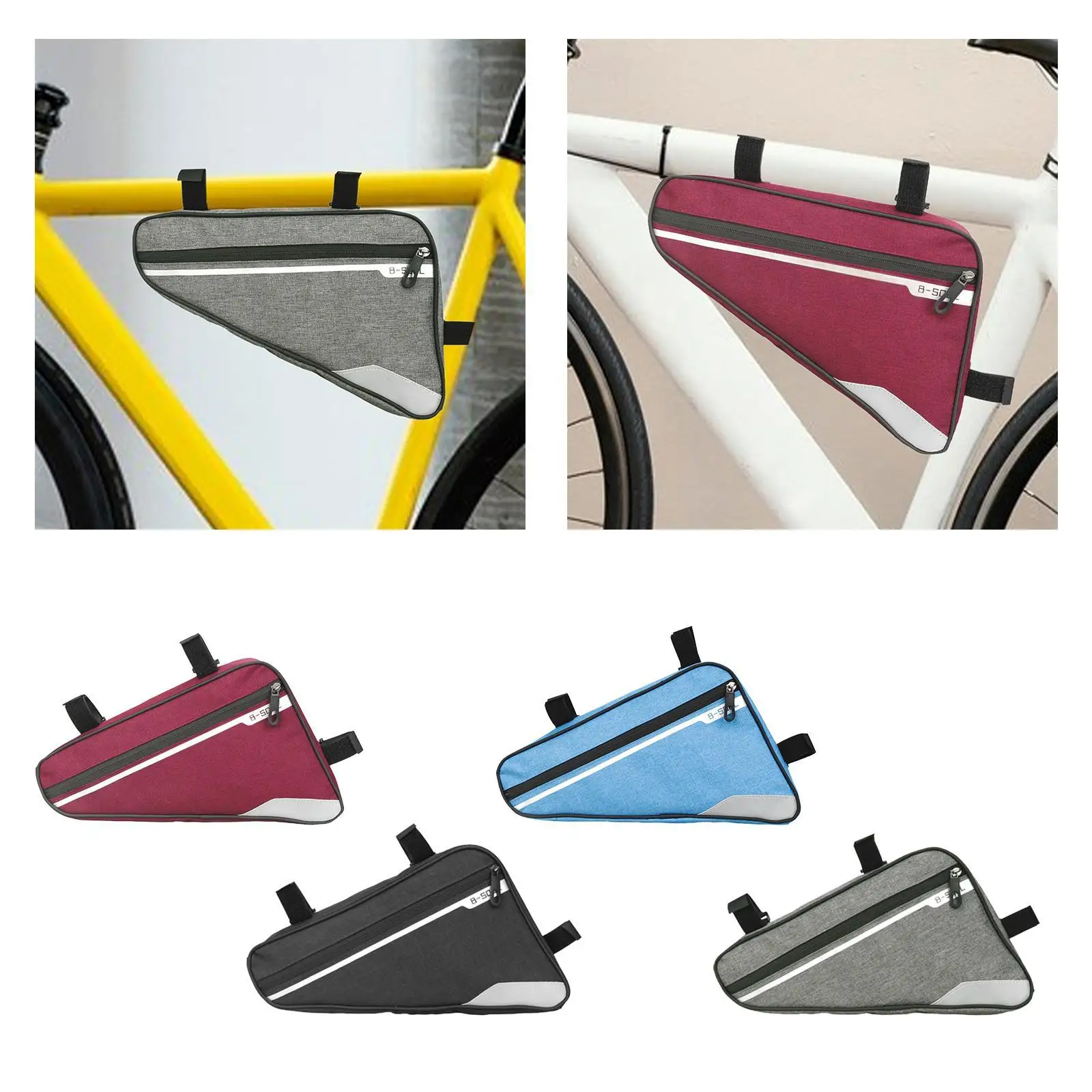 Bolsa para cuadro de bicicleta, correa triangular en debajo del asiento, bolsa para accesorios de bicicleta para montaña