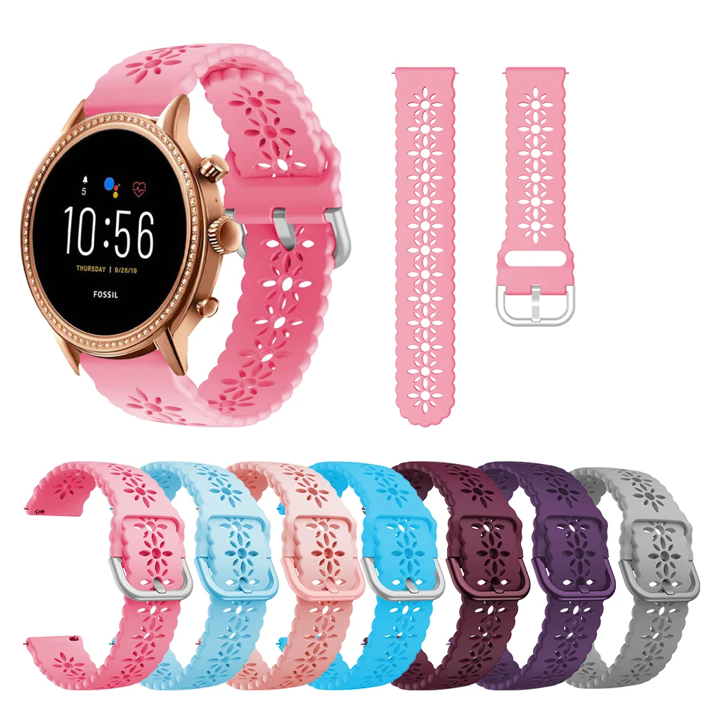 22mm Strap for Samsung Galaxy Watch3 45mm Silicone Lace Girls Wedding Cute Romantic Lovely Bracelet for Galaxy Watch 46mm 22mm