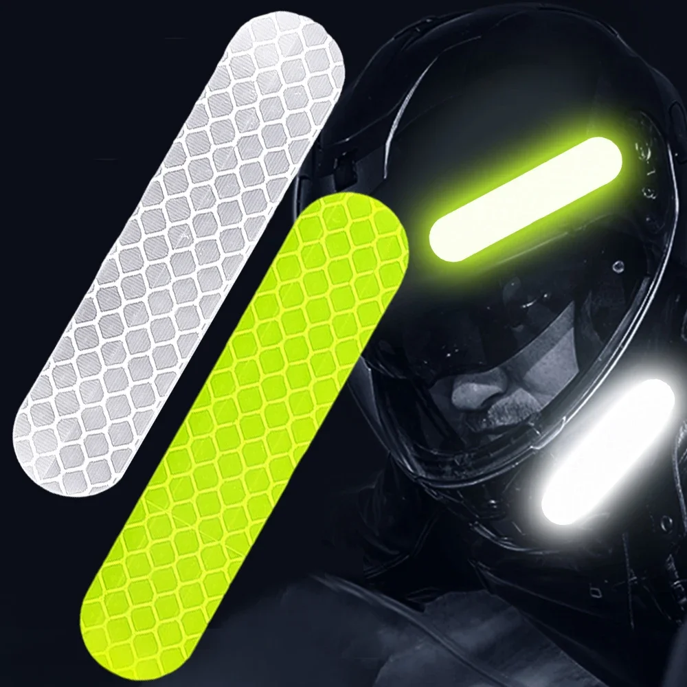 10/40/80pcs Night Riding Safety Warning Reflective Stickers Universal Motorcycle Bicycle Ski Helmet Warning Reflective Stickers