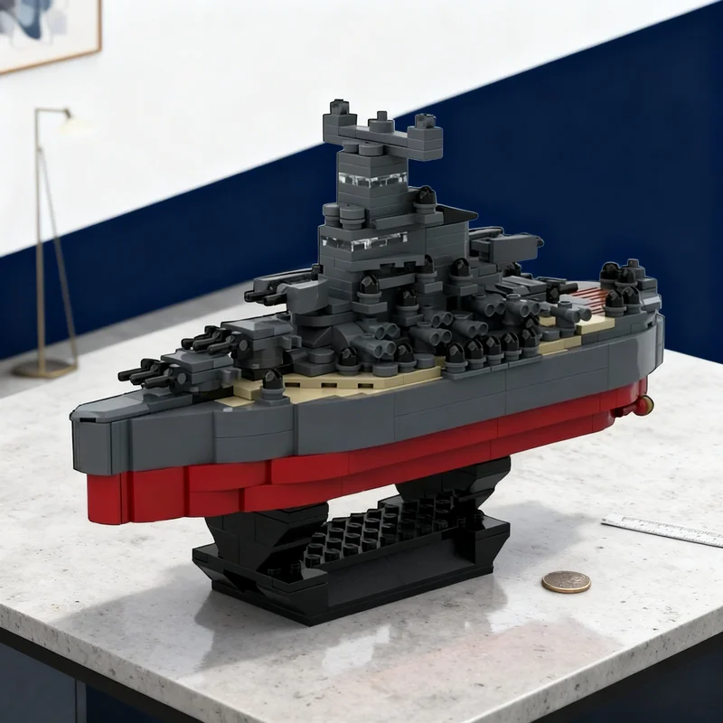 

545pcs MOC Battleship Yamato Scale Super Deformed Model Building Blocks Creative DIY Gift Display Decor Assemble Premium Adult