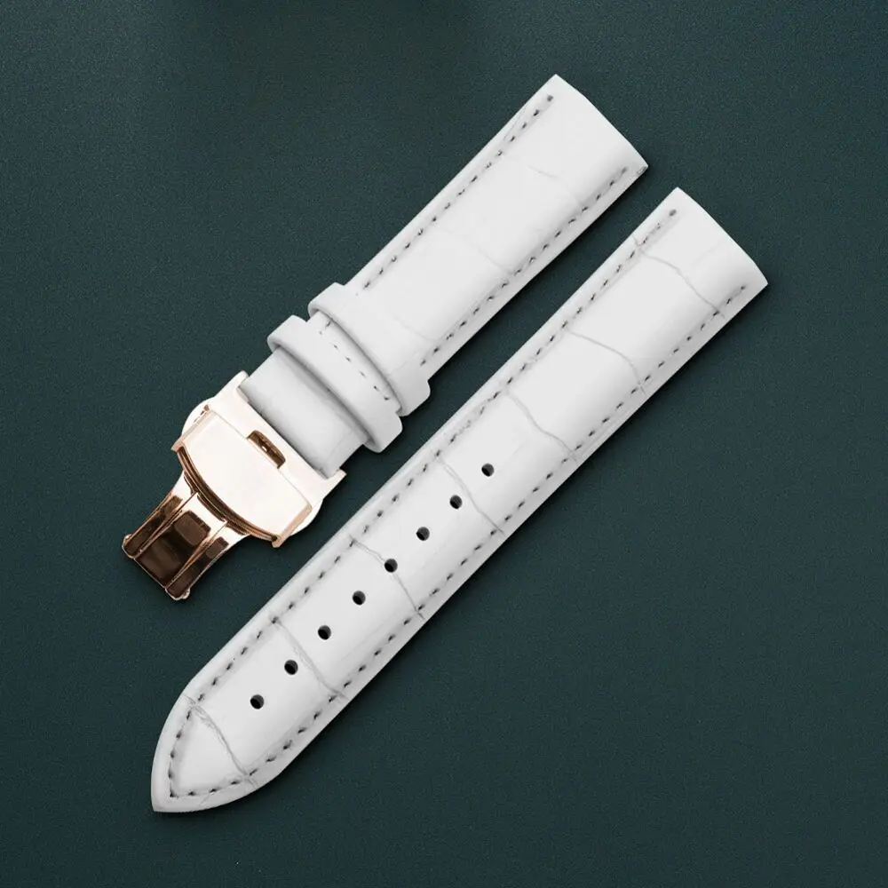 Watchband 14mm 16mm 18mm 19mm 20mm 21mm 22mm 24mm Calf Genuine Leather Watch Band Alligator Grain Watch Strap