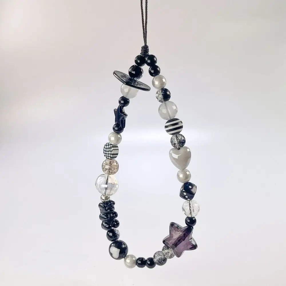 Acrylic Gothic Style Y2K Phone Strap Butterfly Anti Loss Mobile Phone Lanyard Beaded Star Heart Cell Phone Chain Phone Charm