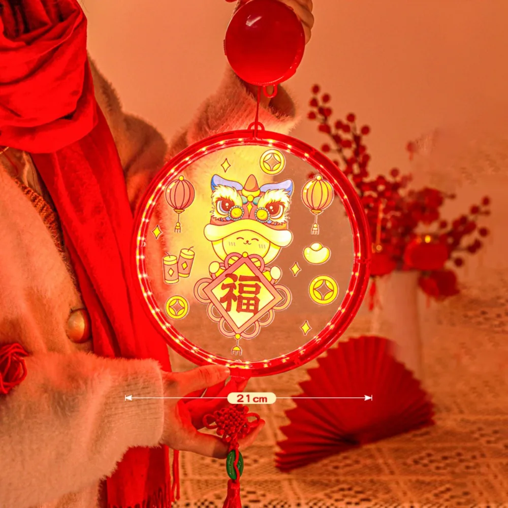 Fashion Acrylic New Year Lantern With Tassel Good Luck Red Hanging Lanterns Red Fu Character Lights Spring Festival