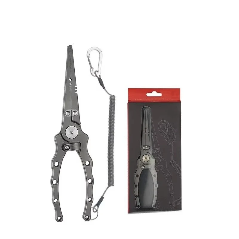 Titanium Alloy Fishing Gear Split Ring Hook Remover Fishing Tools Tungsten Carbide Cutters Fishing Pliers Saltwater