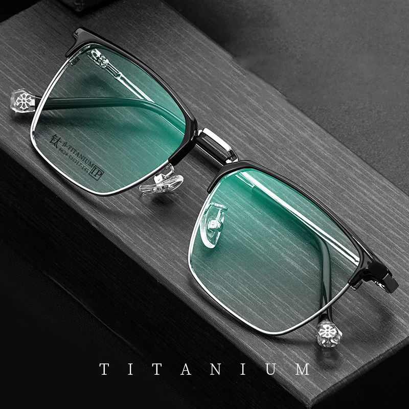 

New Pure Titanium Ultra-Light Comfortable Men Eyeglasses Frame Myopia Reading Optical Prescription Large Frame Square Glasses