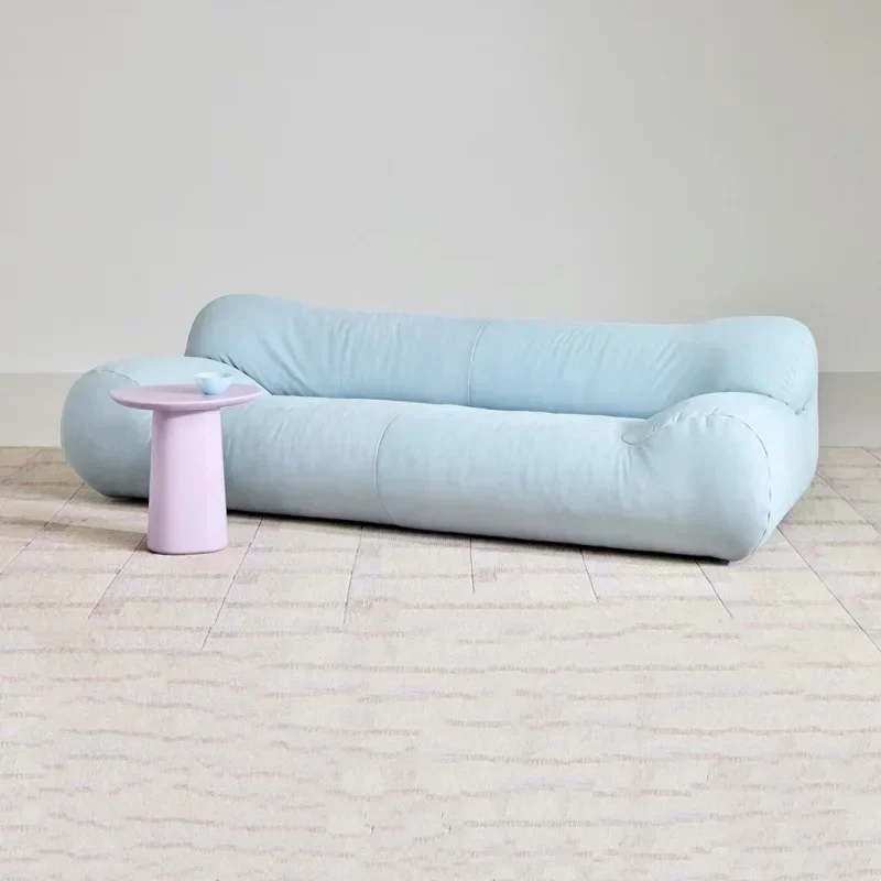 Cream Xiaoxiangfeng Dopamine Blue Three-person Small Apartment Lazy Wind Marshmallow Cloud Sofa