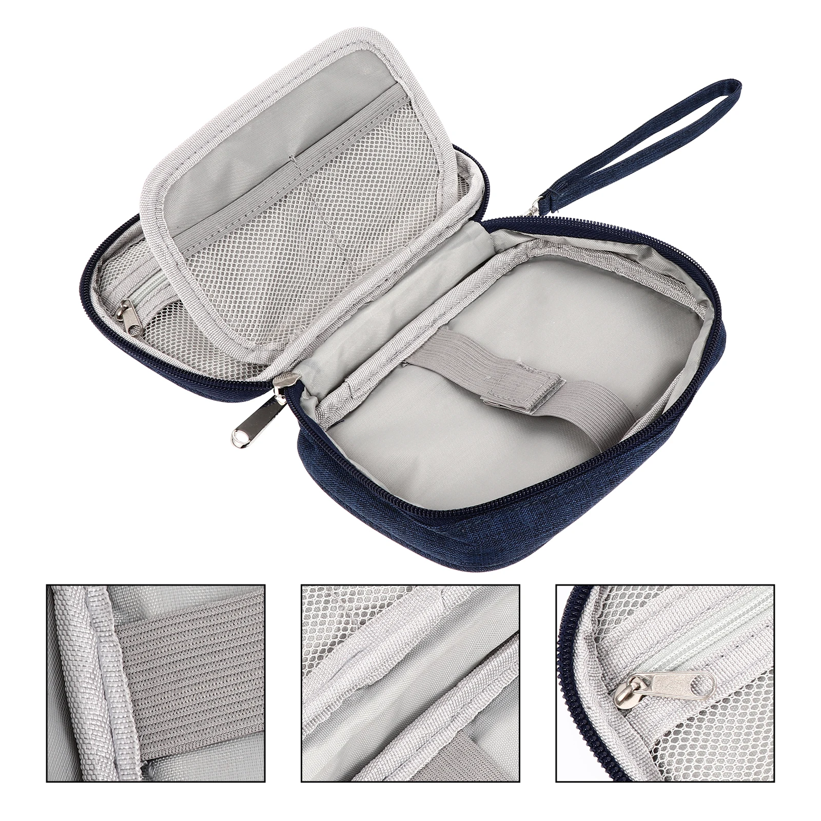 

1pc Data Cable Storage Bag Waterproof Portable Organizer For Cables Chargers Phones Usb U Disk Mesh Pocket Elastic Holder