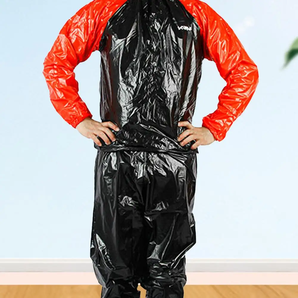 Sauna Suits Waterproof Anti-rip PVC Fitness Weight Loss Exercise Sweat Track Clothing Set Men Pullover Hoodies Tops For Training