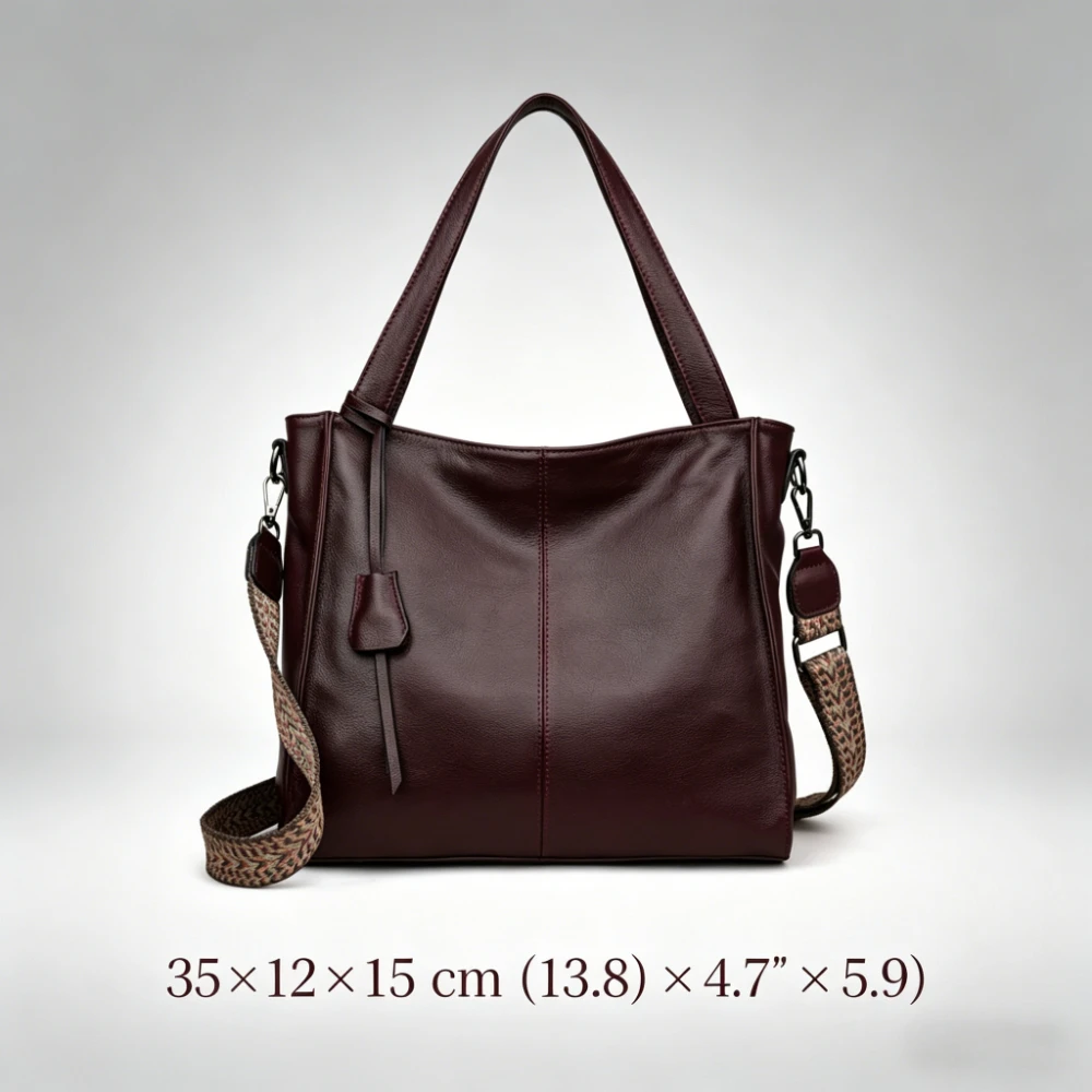 

Leather Shoulder Bag for Women, Large Capacity Commuter Bag, Tote Bag, Wide Shoulder Strap Shoulder Crossbody Bag, Bucket Bag