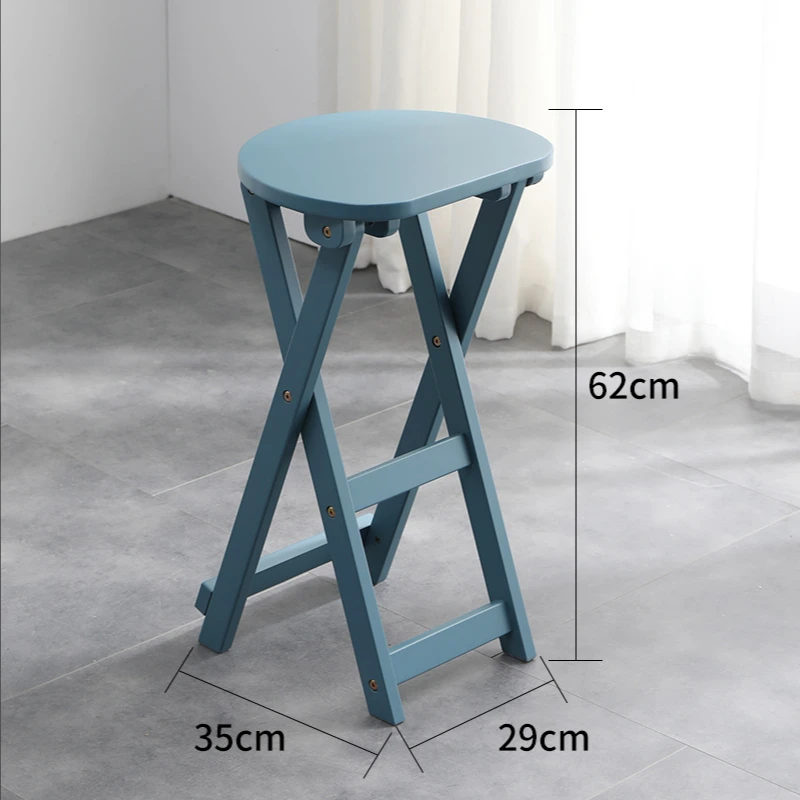 

YY Solid Wood Folding Stool Household Small Stool Space-Saving Portable Dining Stool Kitchen High Bench Folding Chair