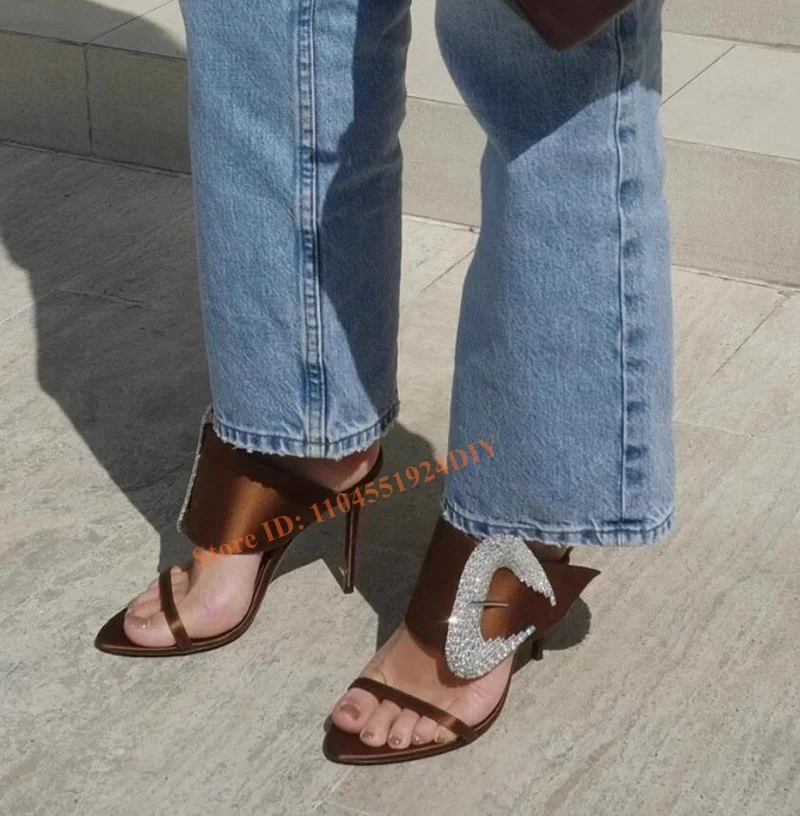 

80 мм босоножки без шнуровки на шпильке с большими стразами, женские туфли-лодочки с кристаллами, блестящие пикантные вечерние туфли на высоком каблуке с острым носком