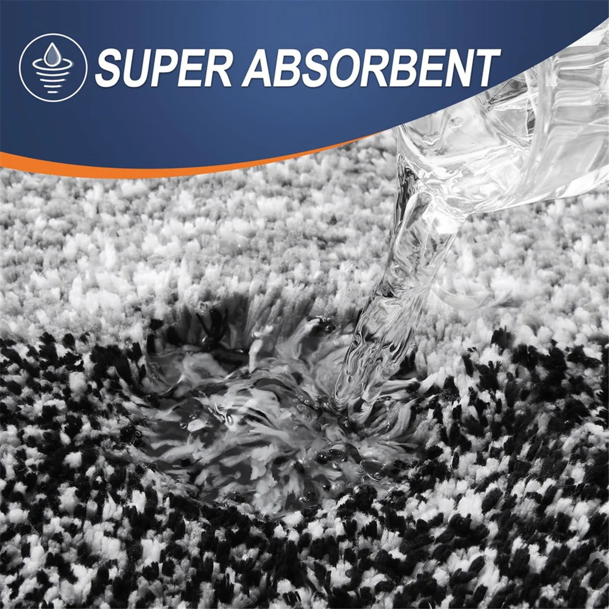 

A008 Bath Rug Bathroom Rugs Sets 2 Piece, Bath Rug Bathroom Rug Set Size 16.1x24+20x30 in Black