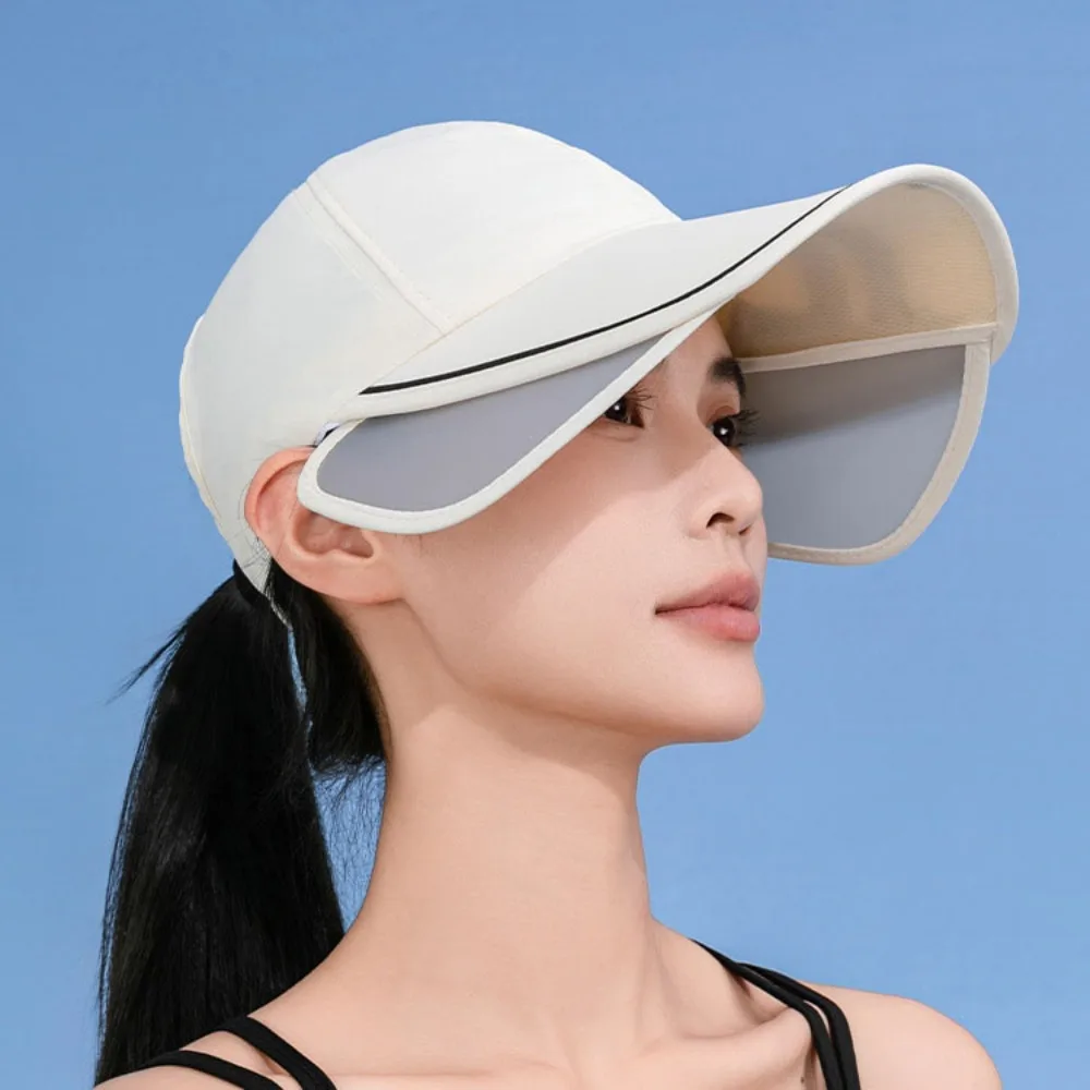 

Thin Wide Brim Sunscreen Baseball Hat UV Protection Quick Dry Retractable Sun Hat Foldable Sun Protection Sunscreen Hat Running