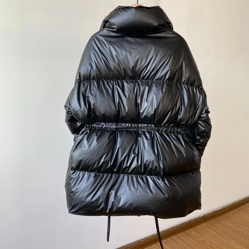 Autumn and Winter New Style Swedish Cold Style Classic Waist Drawstring Thickened Textured Down Jacket