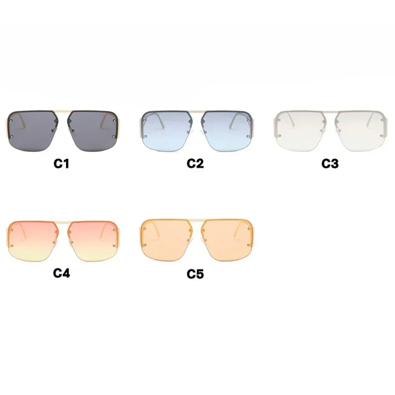 Yoovos Rimless Square Sunglasses Women Oversized Square Eyewear Women Alloy Retro Sun Glasses Female Gafas De Sol Mujer UV400