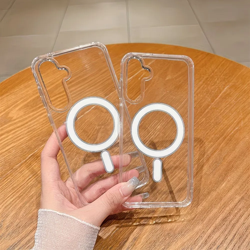 For MagSafe Magnetic Wireless compatible Phone Case For Samsung Galaxy S26 S25 S24 S23 S22 S21 Note 20 10 Ultra Plus Clear Cover