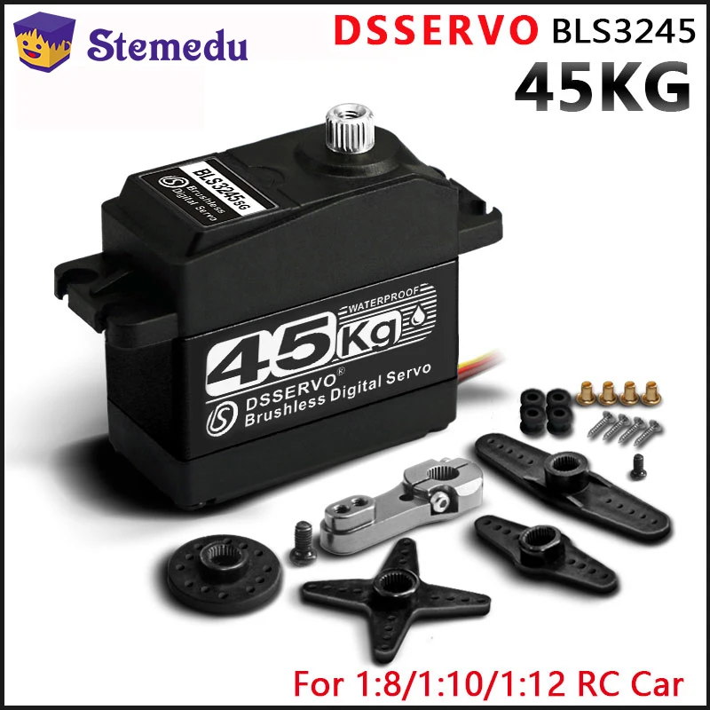 Dssservo-Engrenagem de aço servo à prova d'água de alto torque, BLS3245, 8.4V, 45kg.cm, 75g, 0.13S, 60 ° Motor sem escova, RC Car, Truck, Crawler, Barco