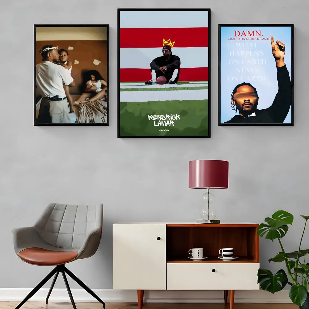 Rapper K-Kendrick L-Lamar Painting Calligraphy Canvas Poster Waterproof & Durable Ideal Wall Decor for Every Space