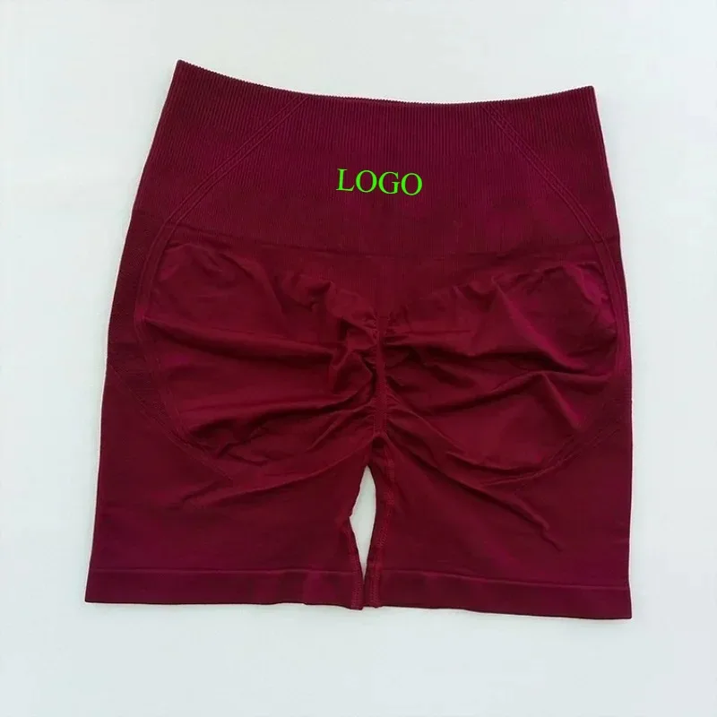 Pantaloncini da yoga con LOGO NV Sollevamento testa e fianchi Allenamento fitness estivo Pantaloncini a tre punti Pantaloncini morbidi traspiranti Senza cuciture