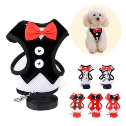 Mesh Small Dog Harness Nylon Puppy Dog Harness Vest Pet Walking Harnesses Vest and Leash Set For Chihuahua Small Dogs