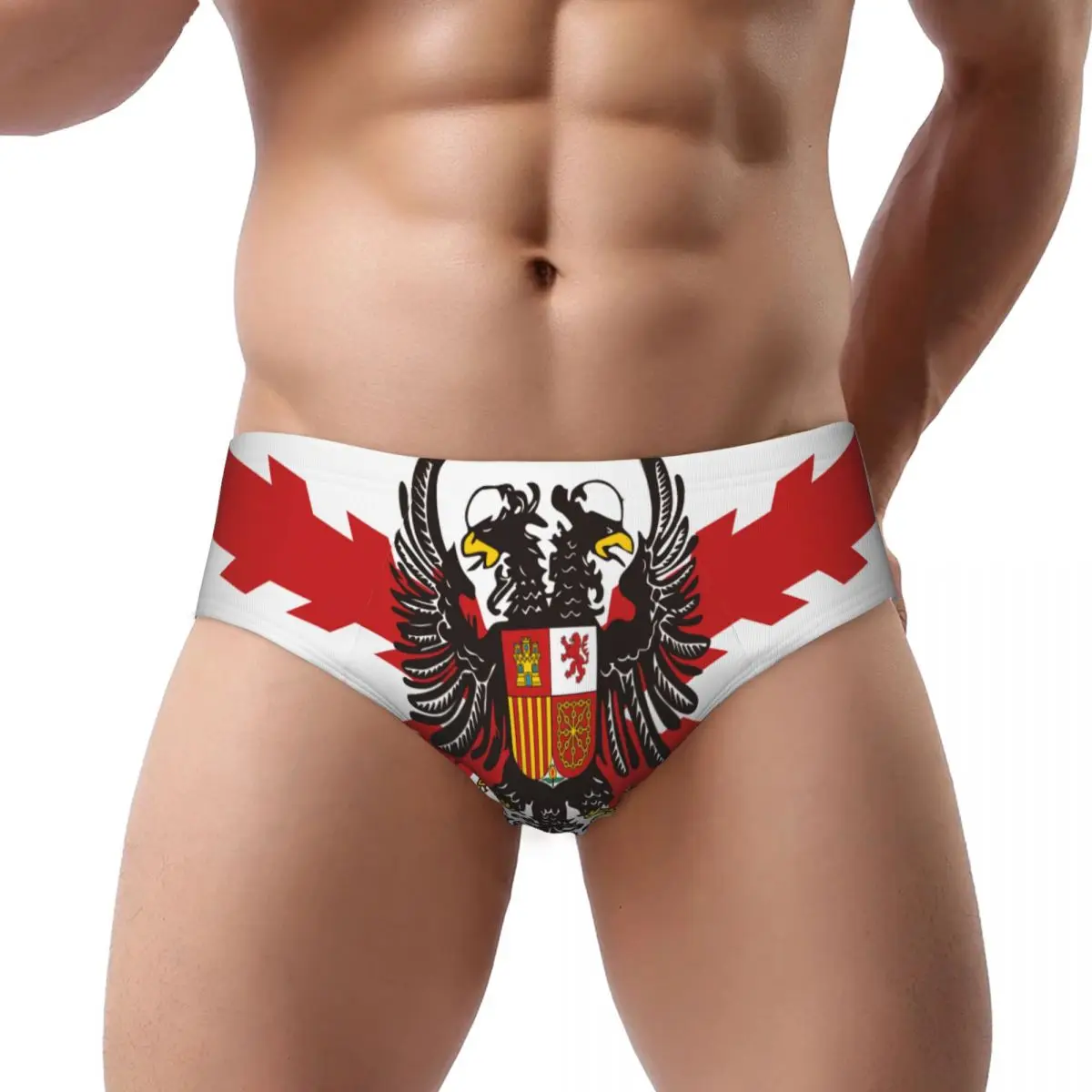 

Custom Spanish Legion Men's Briefs Panties Men Breathable Spain Burgundy Cross Underwear Underpants