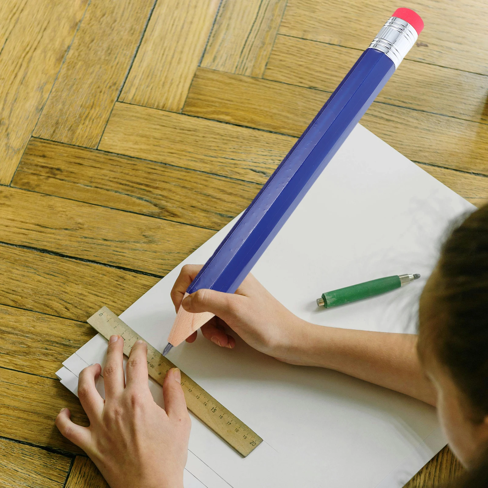 

2 Pcs Giant Large Pencil Back to School Jumbo Funny Big for Kids Baby Crayons with Eraser Pencils Bulk