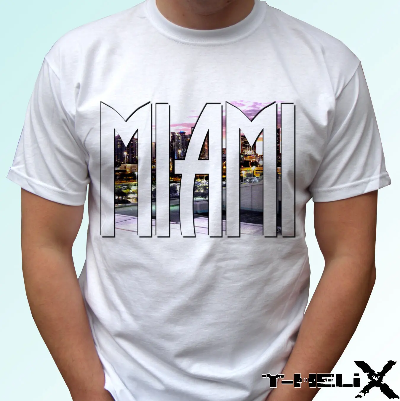 Miami - white t shirt top USA country design mens womens kids & baby sizes