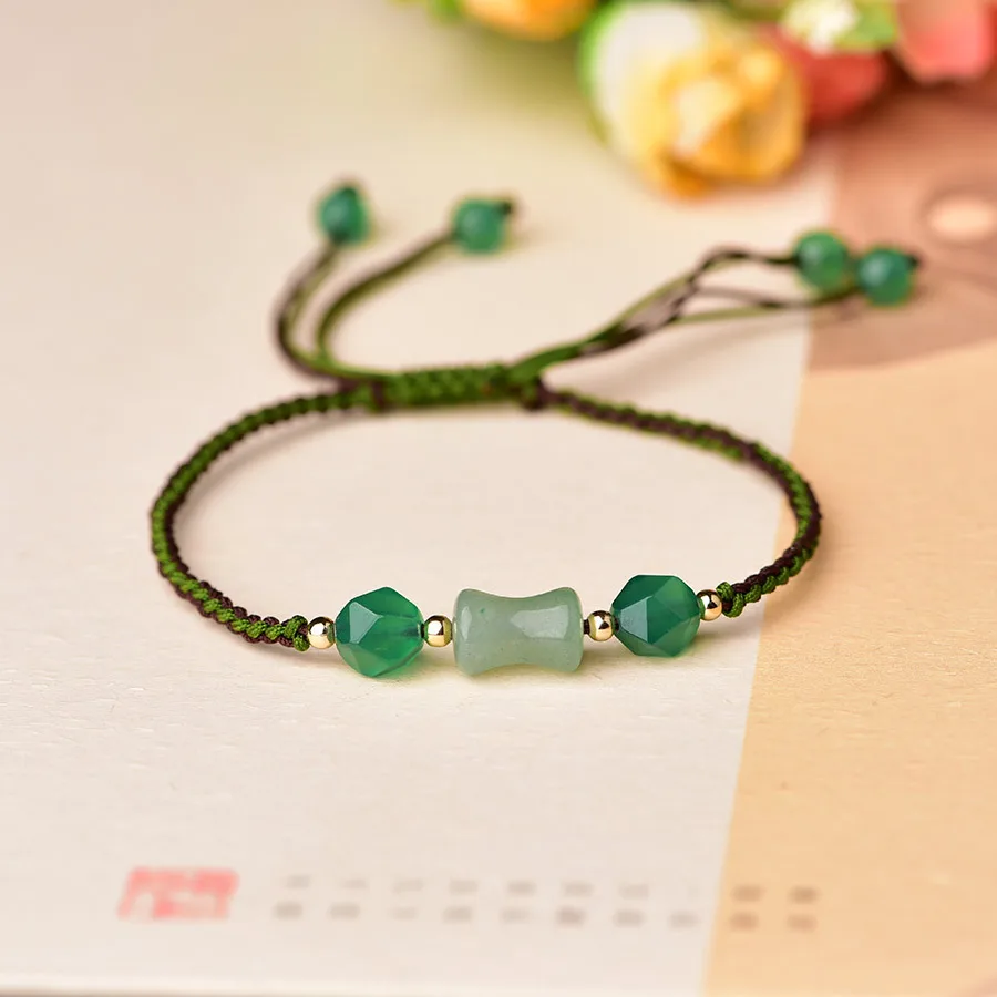 

Green Natural Jade Beads Bracelets Fashion Gifts for Women Bangle Real Jewelry Carved Gemstone Vintage Designer Accessories