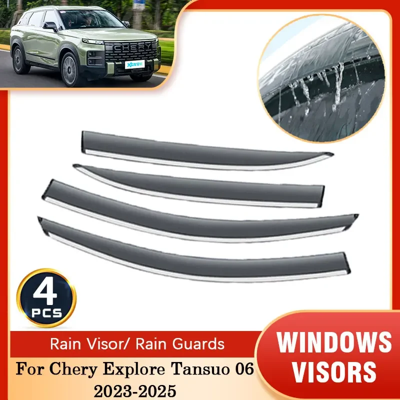 For Chery Explore Tansuo 06 Jaecoo 7 J7 2023 2024 2025 Sun Rain Window Visor Smoke Deflector Shelters Shades Awnings Guard Cover