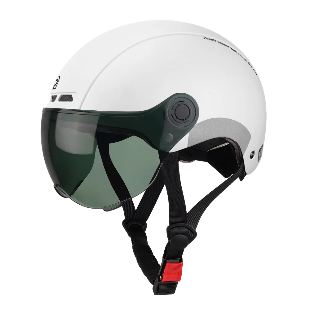 PEMILA Fahrradhelm mit Schutzbrille, Objektiv, Gehörschutz, reflektierender Aufkleber, Fahrradhelm, MTB, Rennrad, E-Bike, Fahrradhelm für Erwachsene
