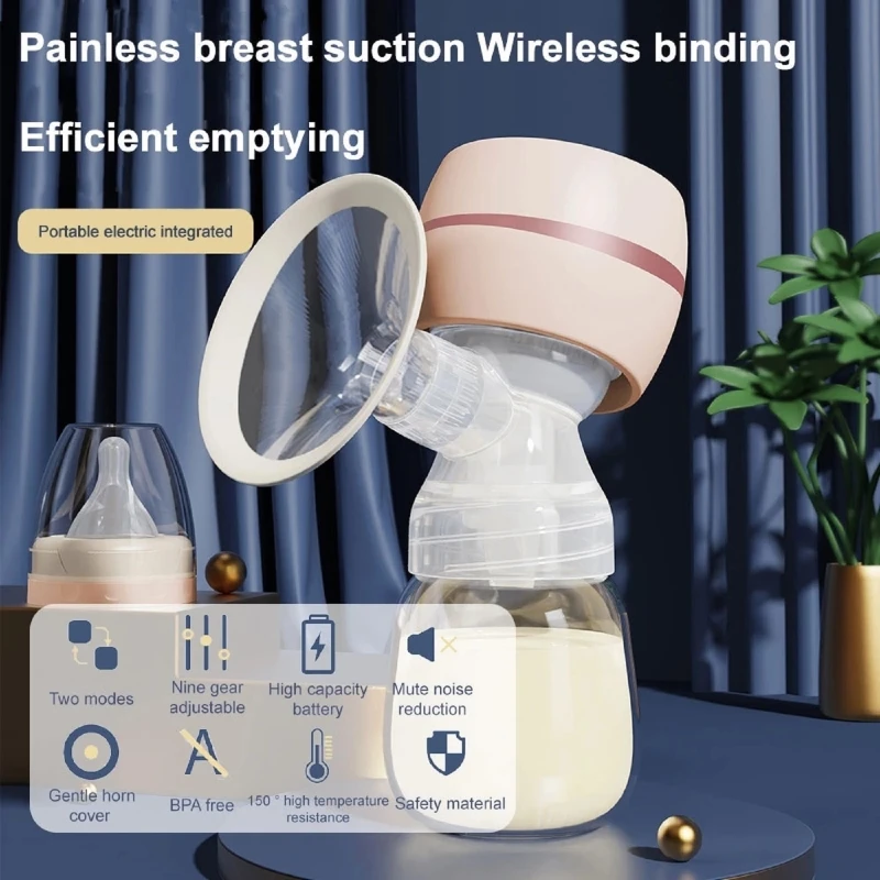 Electric Breast for Hands Release Milk Suction Machine Backflow Resistance Automatic Breast Low Noise 2 Modes