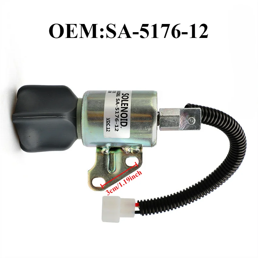 For Kubota D722 D902 Z482 SA-5176  Fuel Shut Off Solenoid Valve SA-5176-12