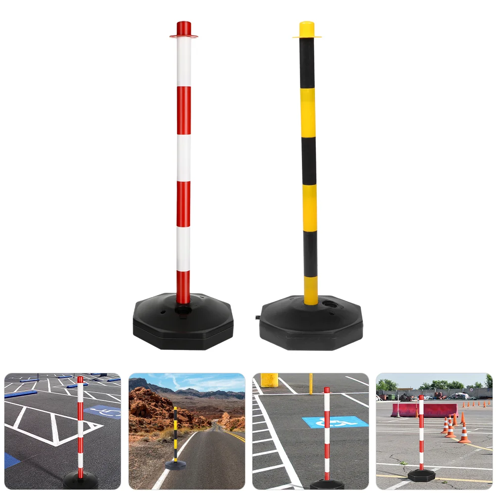 

2 Pcs Driveway Barrier Pole Crash Column Yellow Garage Accessories Traffic Divider