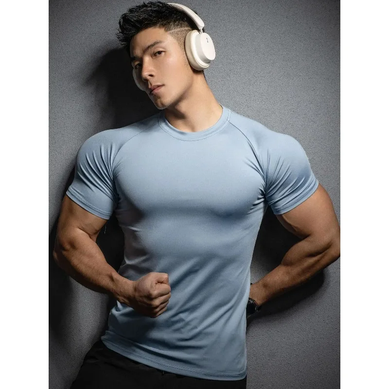 Fitness Yoga Quick Dry Clothes Men Outdoor Sports Quick Drying Sshort Sleeved T-shirt Training pro Running Stretch Tight Fitting - view 6