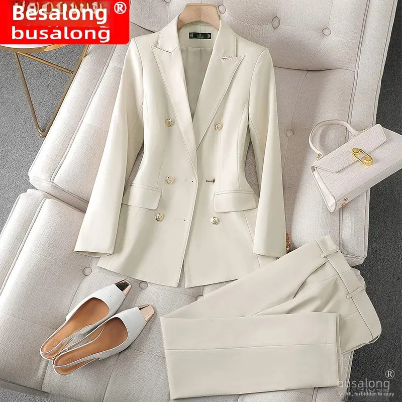 2023 New Women's Long Sleeve Professional Western-style Suit Trousers Official Interview Sales Workwear 8513