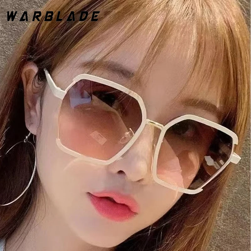 

Oversized Square Metal Half Frame Sunglasses For Men Brand Designer Sunglasses Female Drive Summer Traveling Eyeglasses UV400
