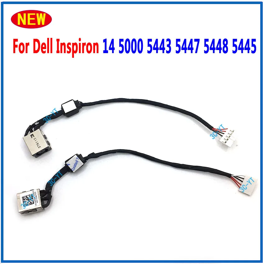 1-10Pcs 새로운 DC 전원 케이블 잭 충전 포트 소켓, Dell Inspiron 14 5443 5447 5448 5445 컴퓨터 연결 전원 케이블