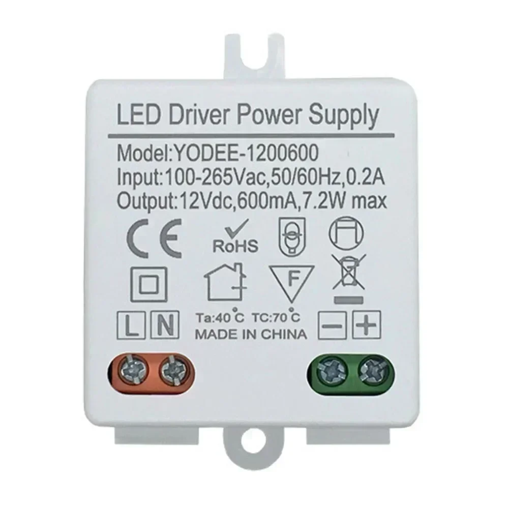 12V DC LED Driver Power Supply 7 2W With Overload Protection And Stable Voltage Output For Various Low Voltage LED Applications