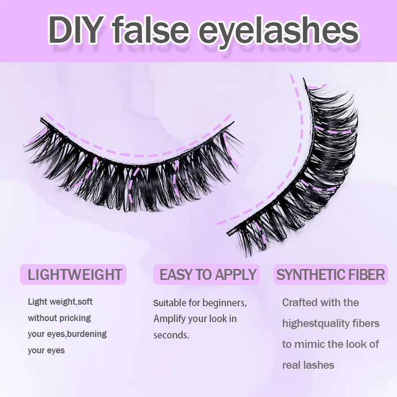 10 paires de faux cils, cils bouclés russes de haute qualité, réutilisables