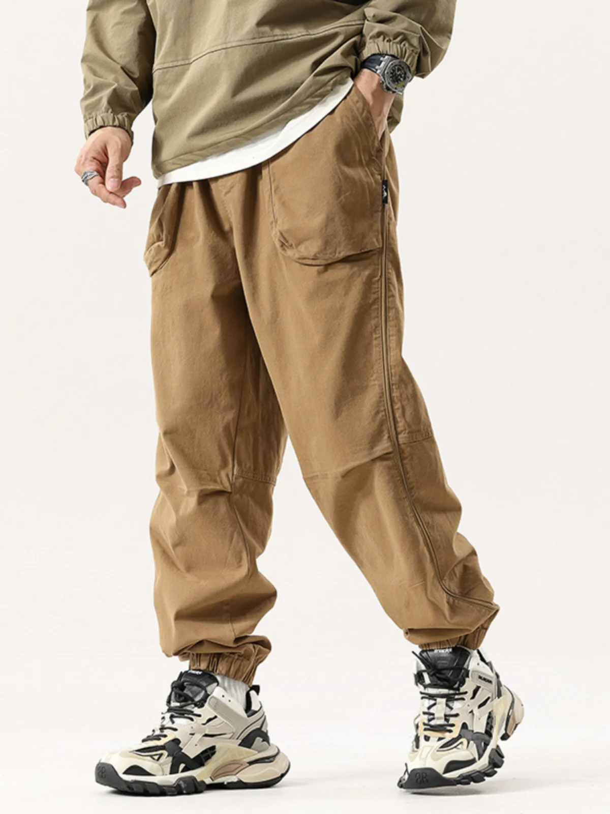 

American Sle Loose Fit Casual Work Pants for Men Spring Autumn New Arrival Vintage Trendy Tapered Straight Leg Leisure Trou...