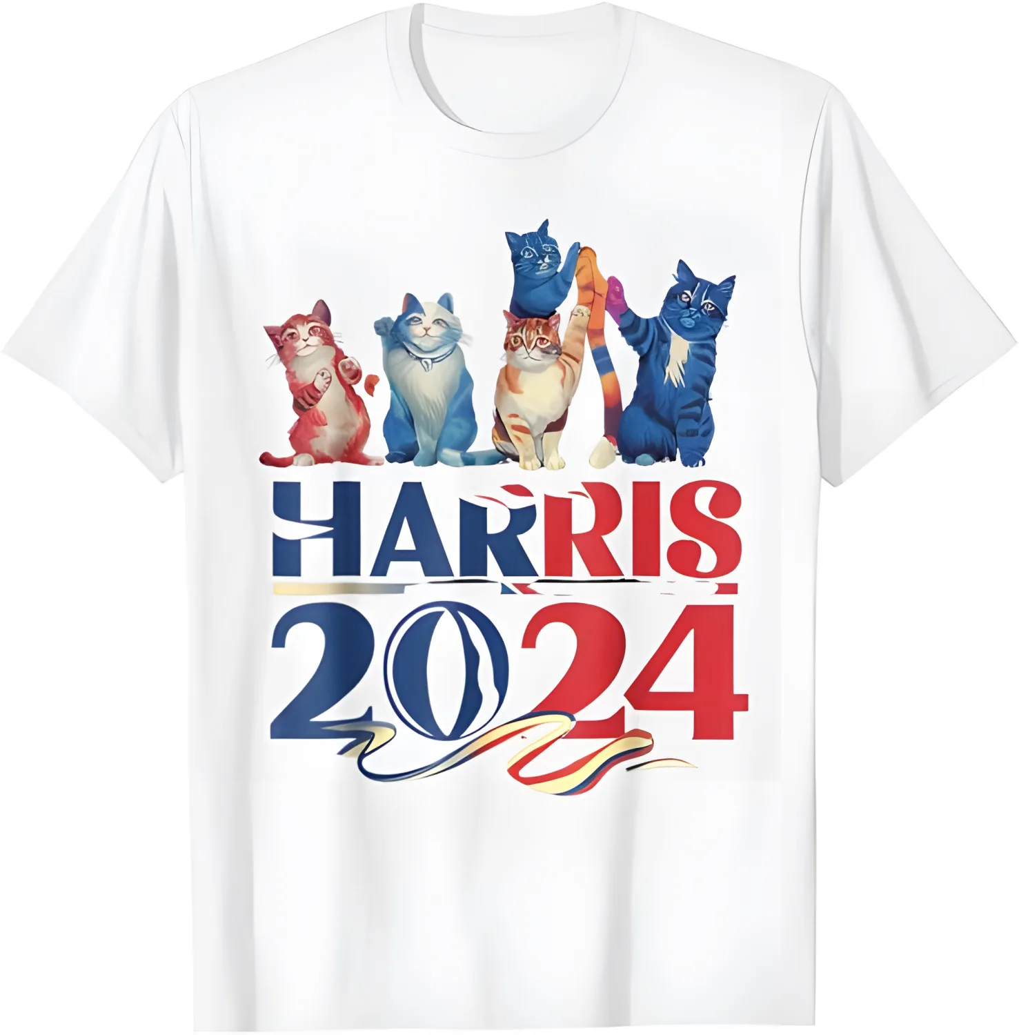 

Harris 2024 Funny Cat Kamala Harris Childless Cat Lady T-Shirt