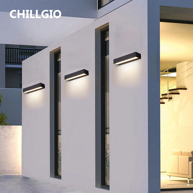 CHILLGIO Led Outdoor Wall Lamp Waterproof Home Deco Corridor Terraza Bedside Garden  Living Room Bedroom Patio Aluminum Lighting